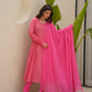 Zeena Pink Cotton Suit  Set