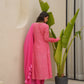 Zeena Pink Cotton Suit  Set