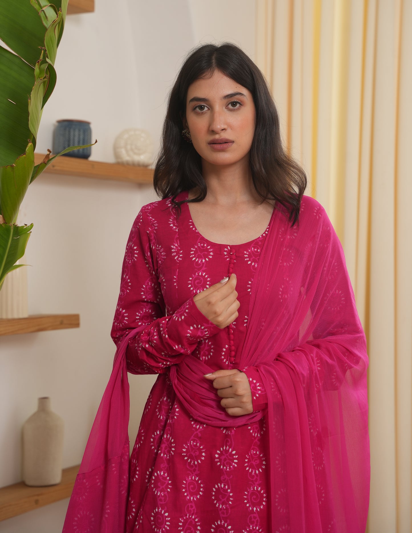 Amira Pink Cotton Suit Set