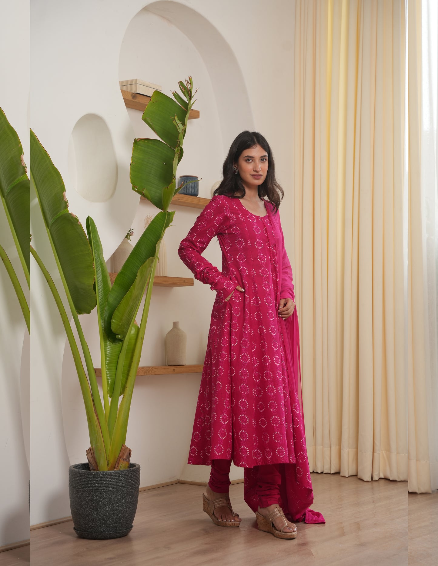 Amira Pink Cotton Suit Set