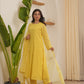 Josie Yellow Schiffli Straight Suit Set