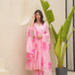 Cherry Pink Handpaint Chiffon Suit Set