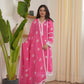 Remi Pink Bandhani Silk  Suit Set