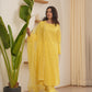 Josie Yellow Schiffli Straight Suit Set