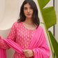 Zeena Pink Cotton Suit  Set