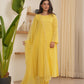 Josie Yellow Schiffli Straight Suit Set