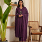 Venesa Purple Chanderi Aari Embriodered Suit Set