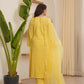 Josie Yellow Schiffli Straight Suit Set