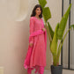 Zeena Pink Cotton Suit  Set