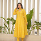 Yellow Block Print Cotton Suit Set