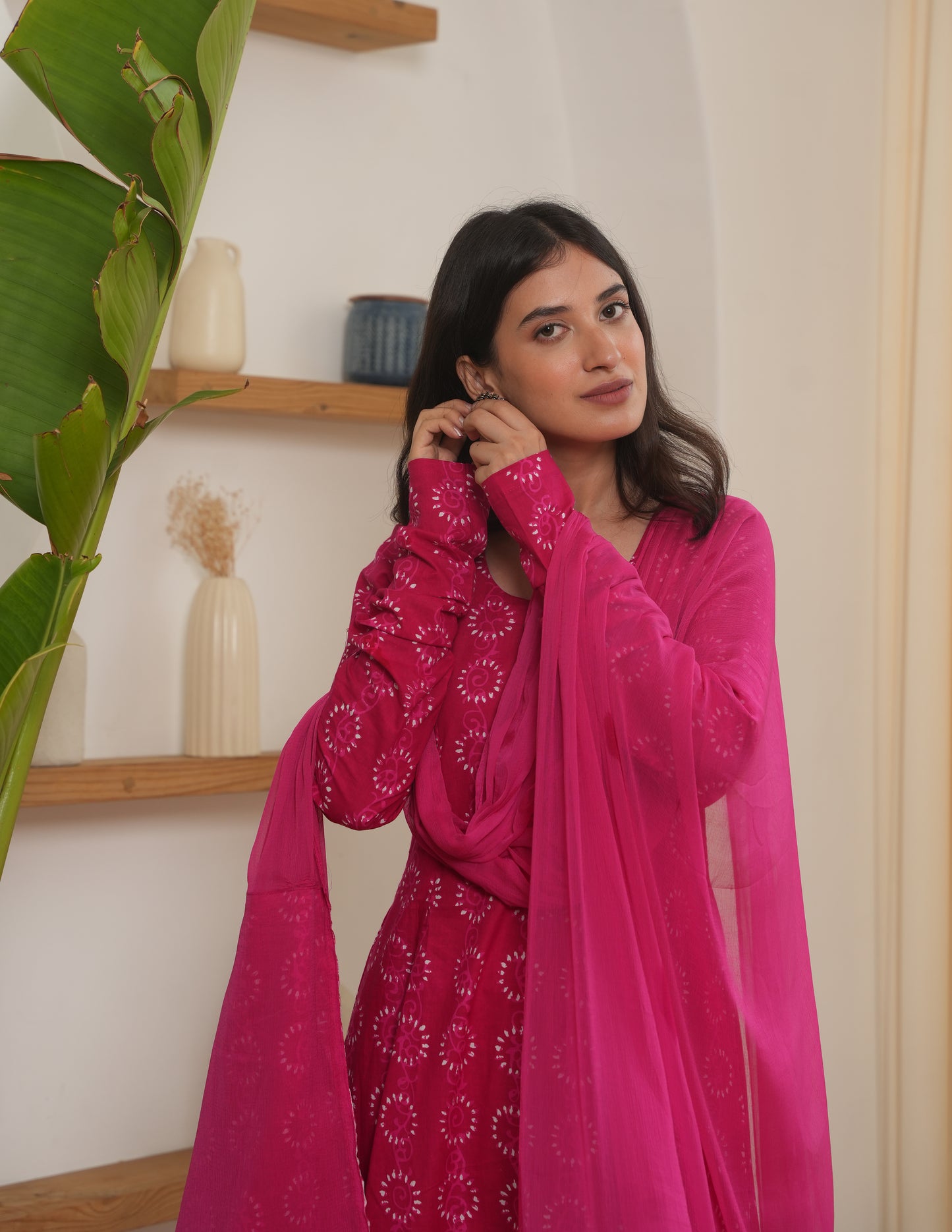 Amira Pink Cotton Suit Set