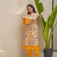 Flora Yellow Chanderi Kurta Set