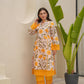 Flora Yellow Chanderi Kurta Set