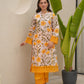 Flora Yellow Chanderi Kurta Set